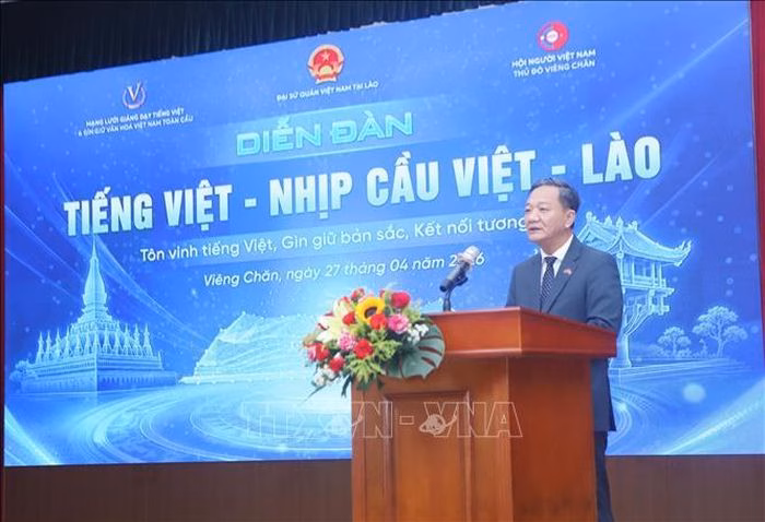Đại sứ Nguyễn Minh Tâm khẳng định mỗi câu tiếng Việt vang lên trên đất Lào là minh chứng cho tình đoàn kết thủy chung.